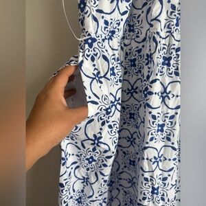 Blue and White Patterned Dress